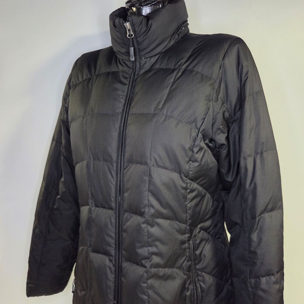 Eddie Bauer 650 Down Puffer Women's Medium Black Knee Length